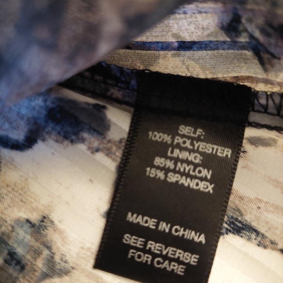 Buckle Boho Peasant Top Multicolor Watercolor Abstract Sheer Puff Sleeve Size M - Picture 9 of 14